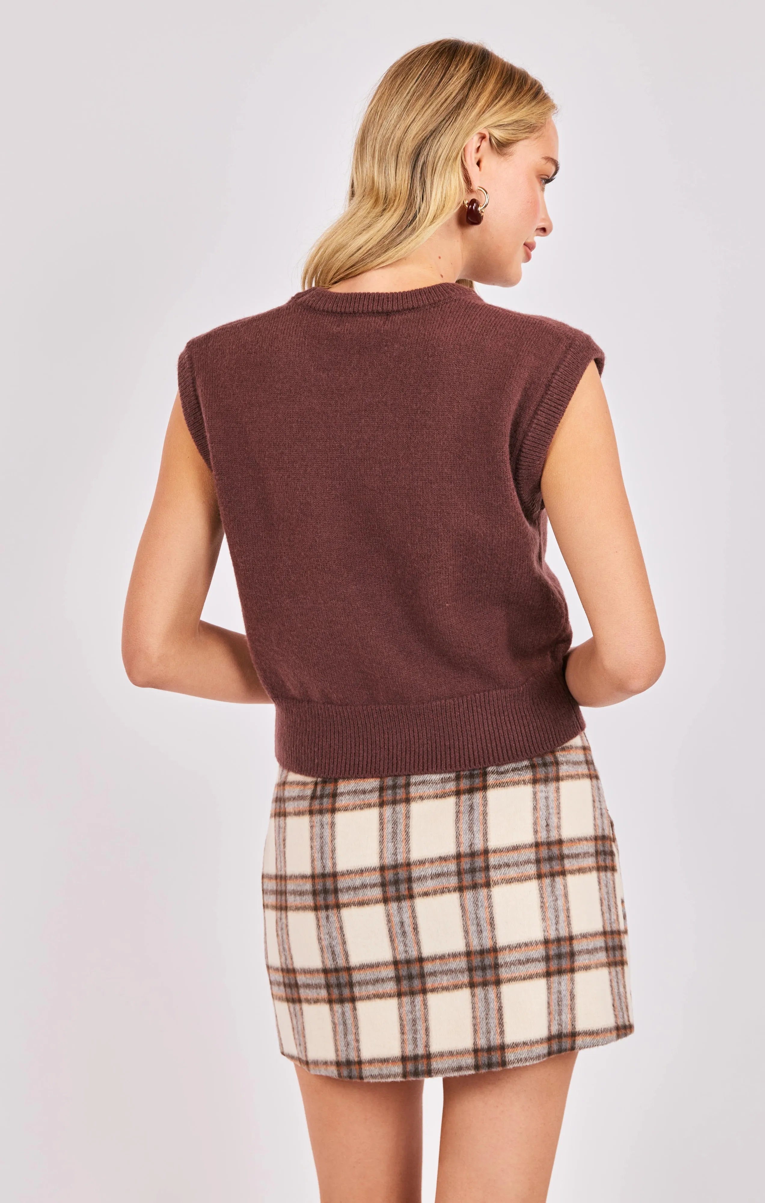 Giselle Sweater Vest, Brown | Sadie & Sage sold by North & Main Clothing Company product image thumbnail 4