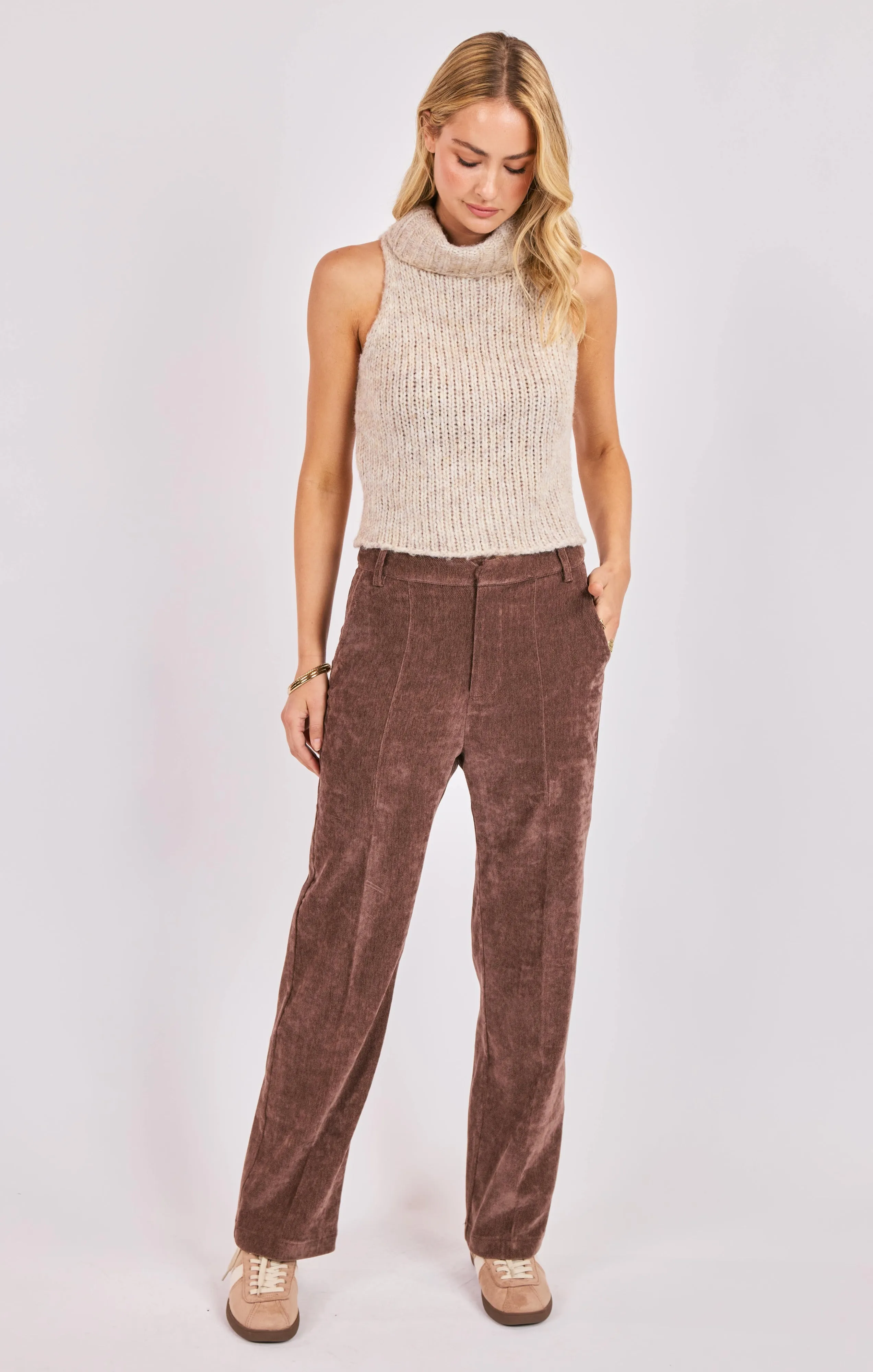 Penthouse Pintuck Pants, Brown | Sadie & Sage sold by North & Main Clothing Company product image thumbnail 5