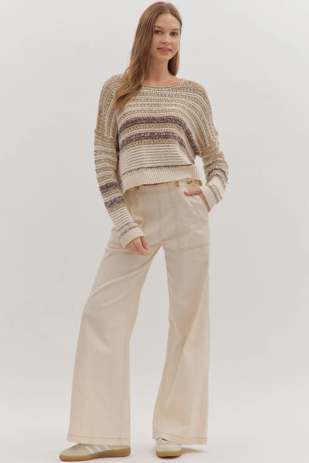 Saundra Striped Sweater, Taupe sold by North & Main Clothing Company product image thumbnail 4