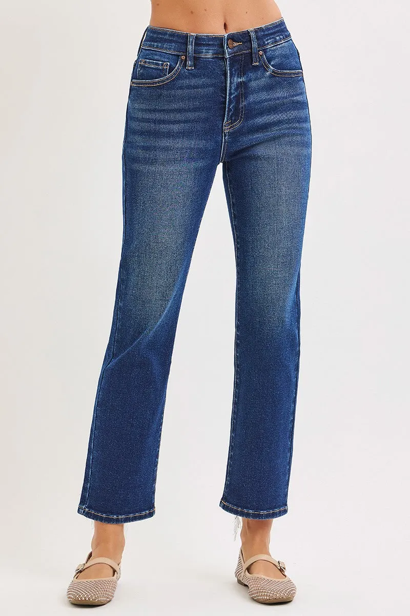 Benton High Rise Crop Straight Jean, Dark sold by North & Main Clothing Company product image thumbnail 5