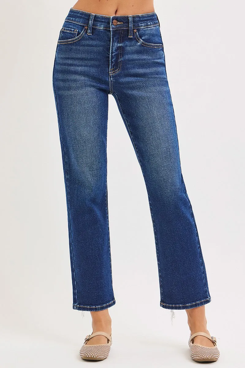 Benton High Rise Crop Straight Jean, Dark sold by North & Main Clothing Company product image thumbnail 3