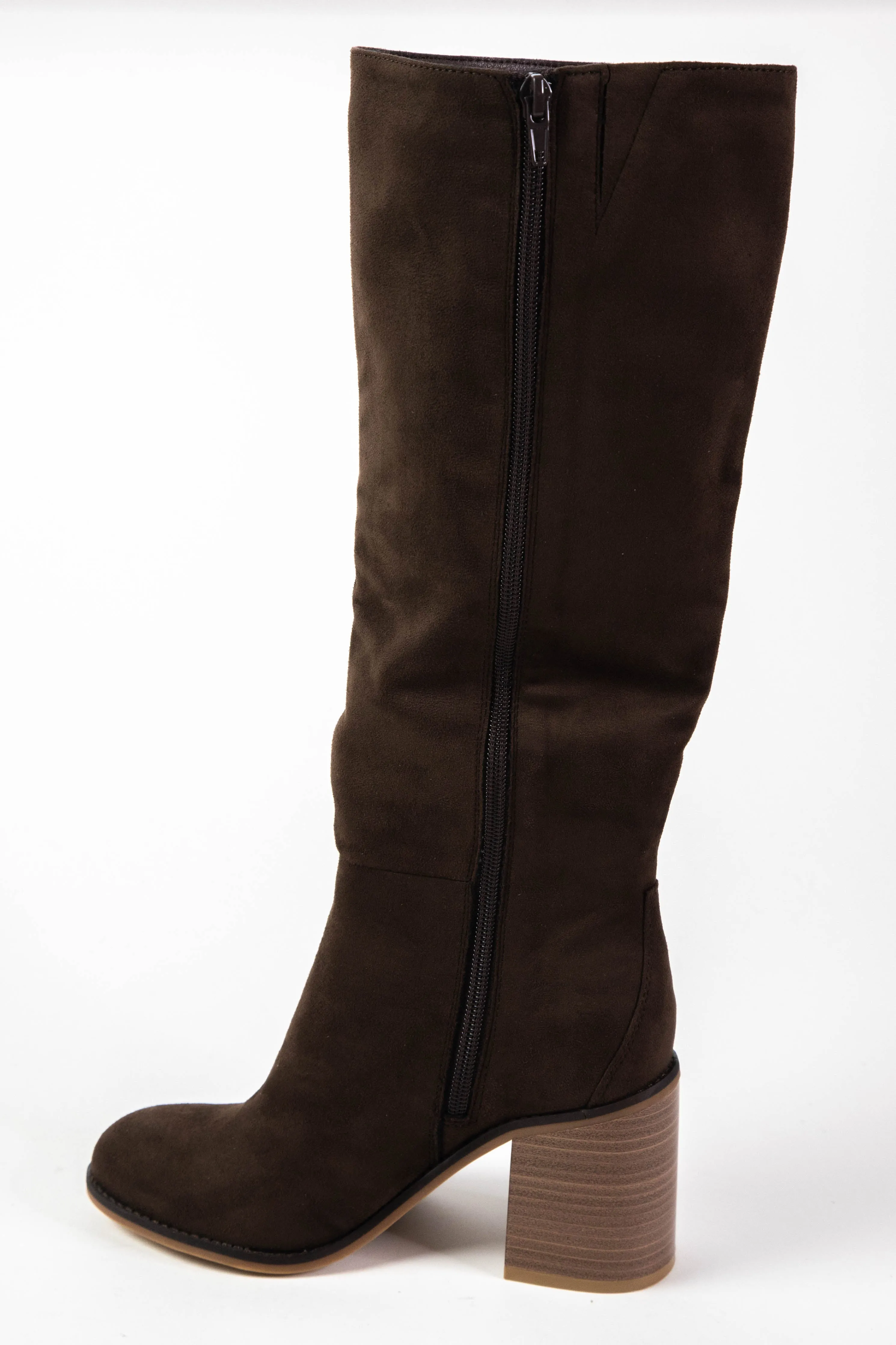 Sabrena Tall Dress Boot, Chocolate sold by North & Main Clothing Company product image thumbnail 2