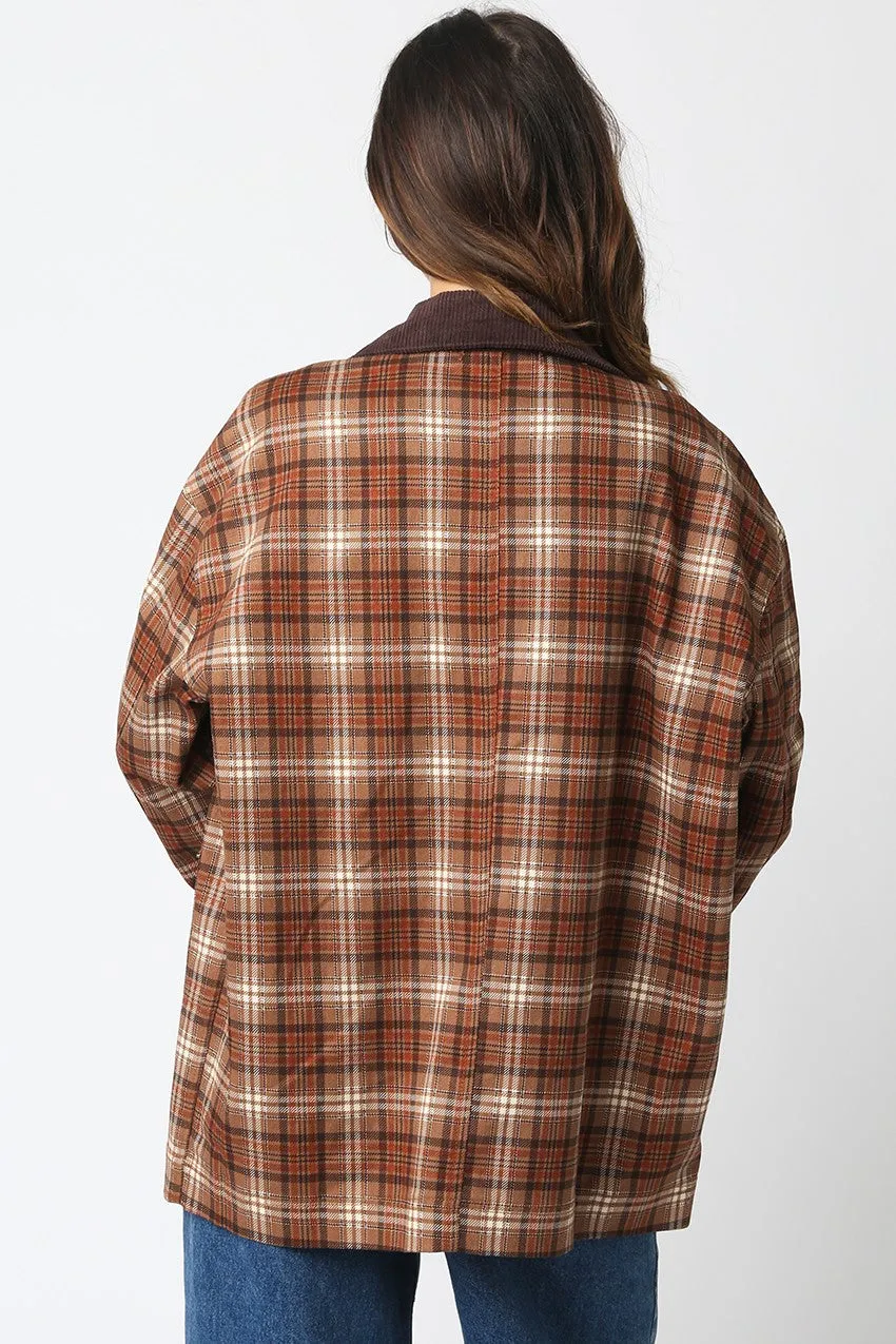 Ester Plaid Button Down Jacket, Taupe sold by North & Main Clothing Company product image thumbnail 4