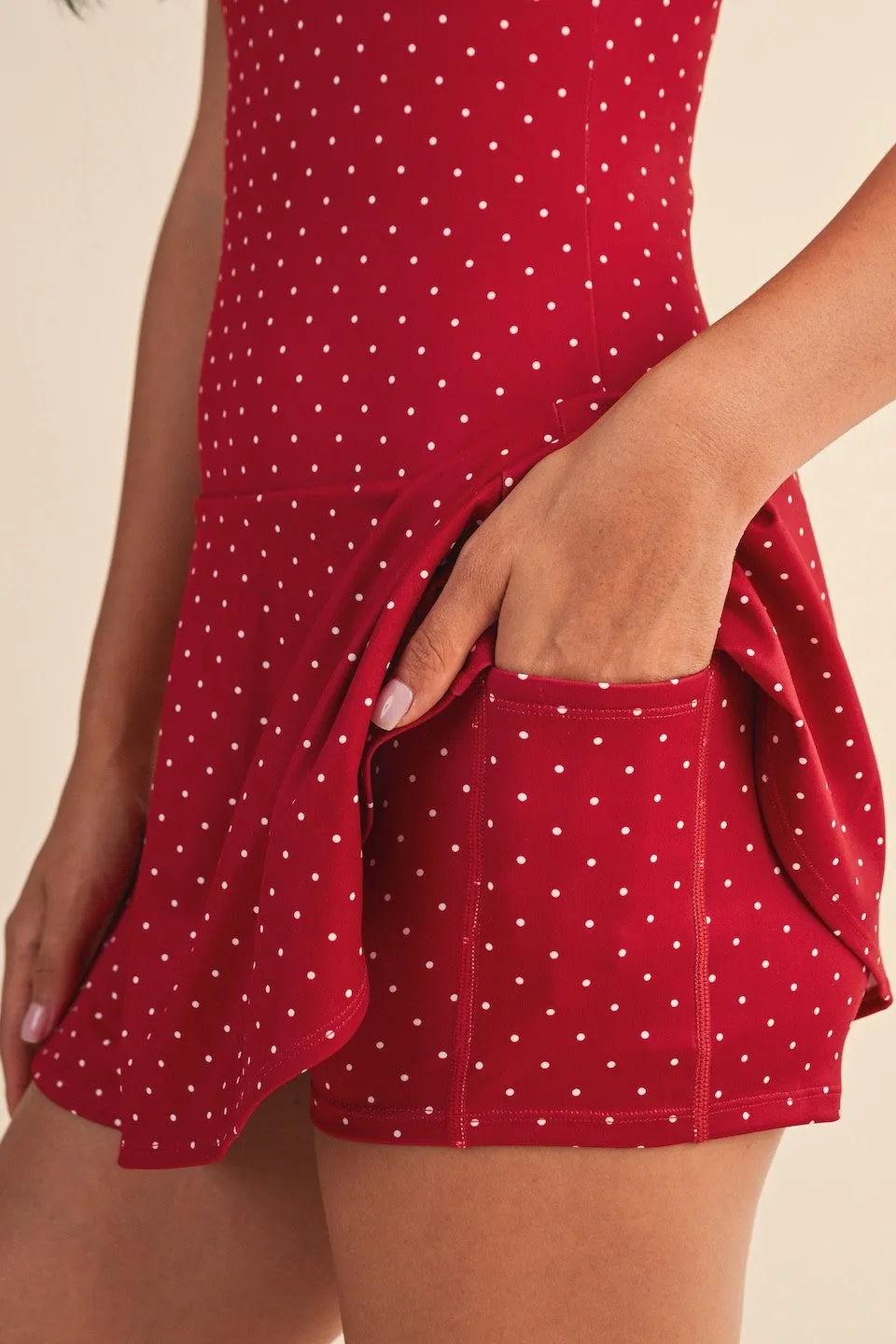 Manny Printed Mini Dress, Red Polka Dot sold by North & Main Clothing Company product image thumbnail 5