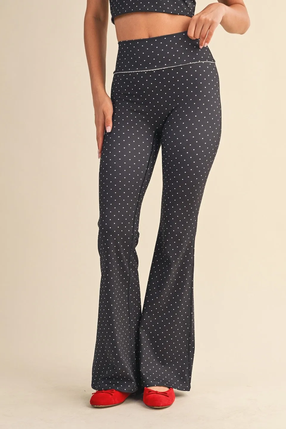 Sally Printed Flare Pants, Black Polka Dot sold by North & Main Clothing Company product image thumbnail 5
