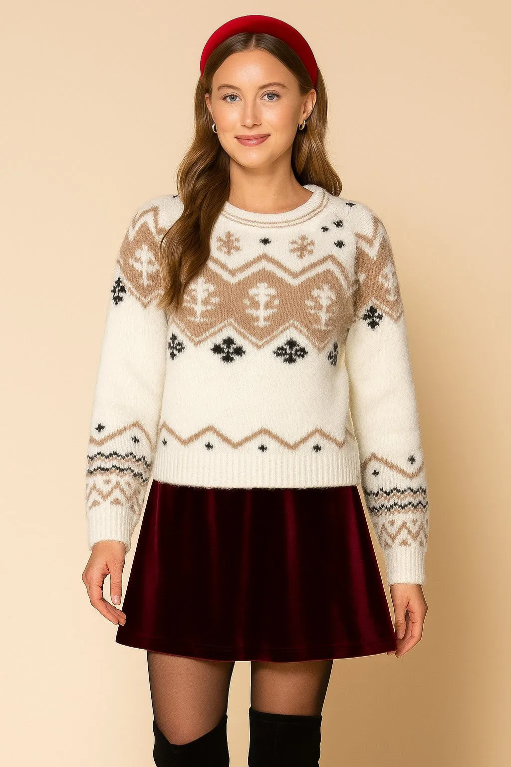 Madeline Knit Sweater, Cream sold by North & Main Clothing Company
