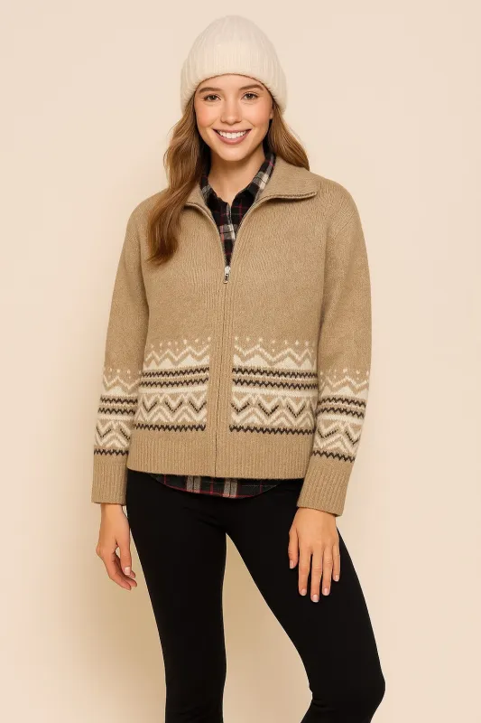 April Knit Sweater, Beige sold by North & Main Clothing Company