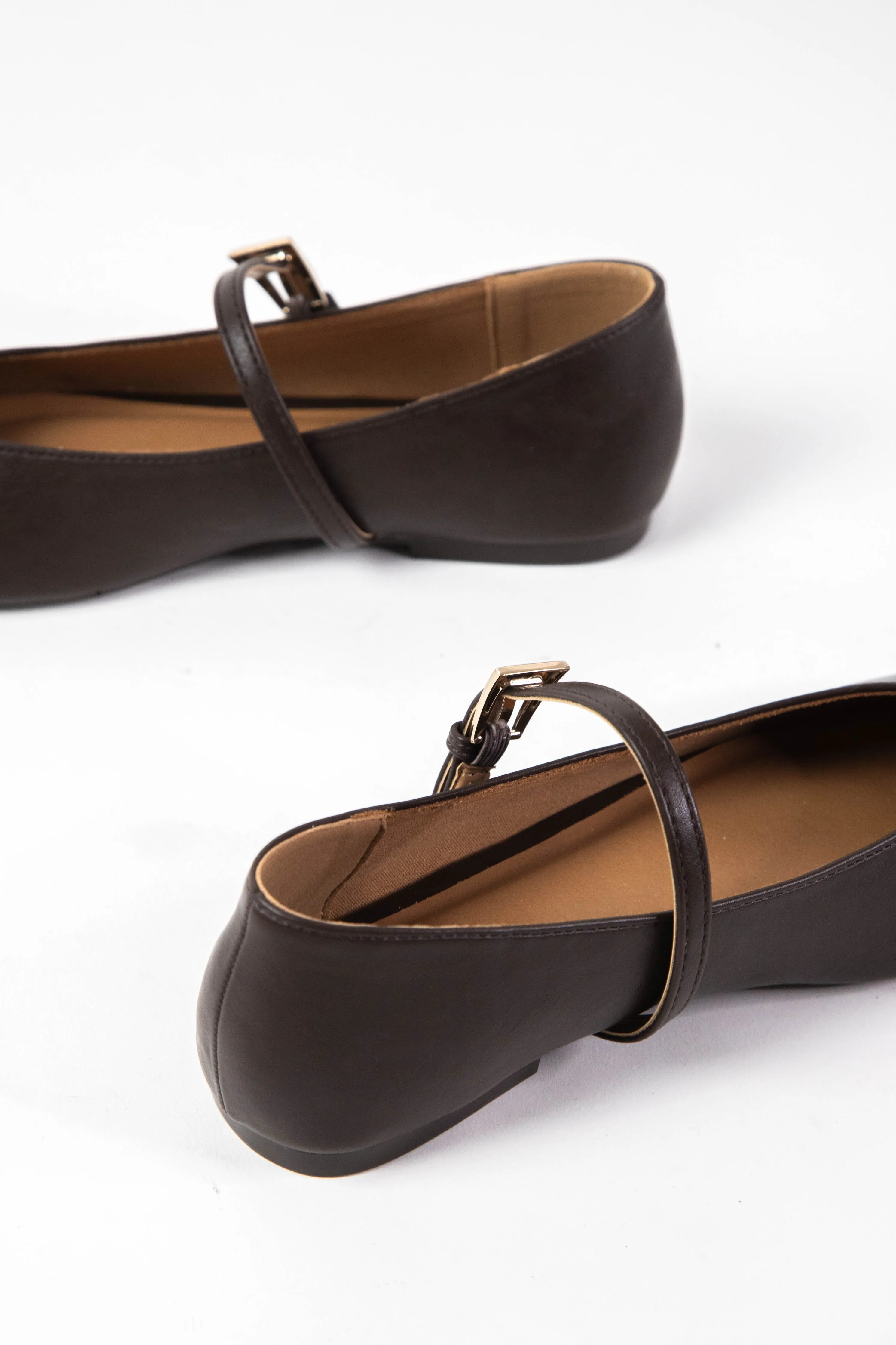Fabes Square Toe Mary Jane Flat, Brown sold by North & Main Clothing Company product image thumbnail 2
