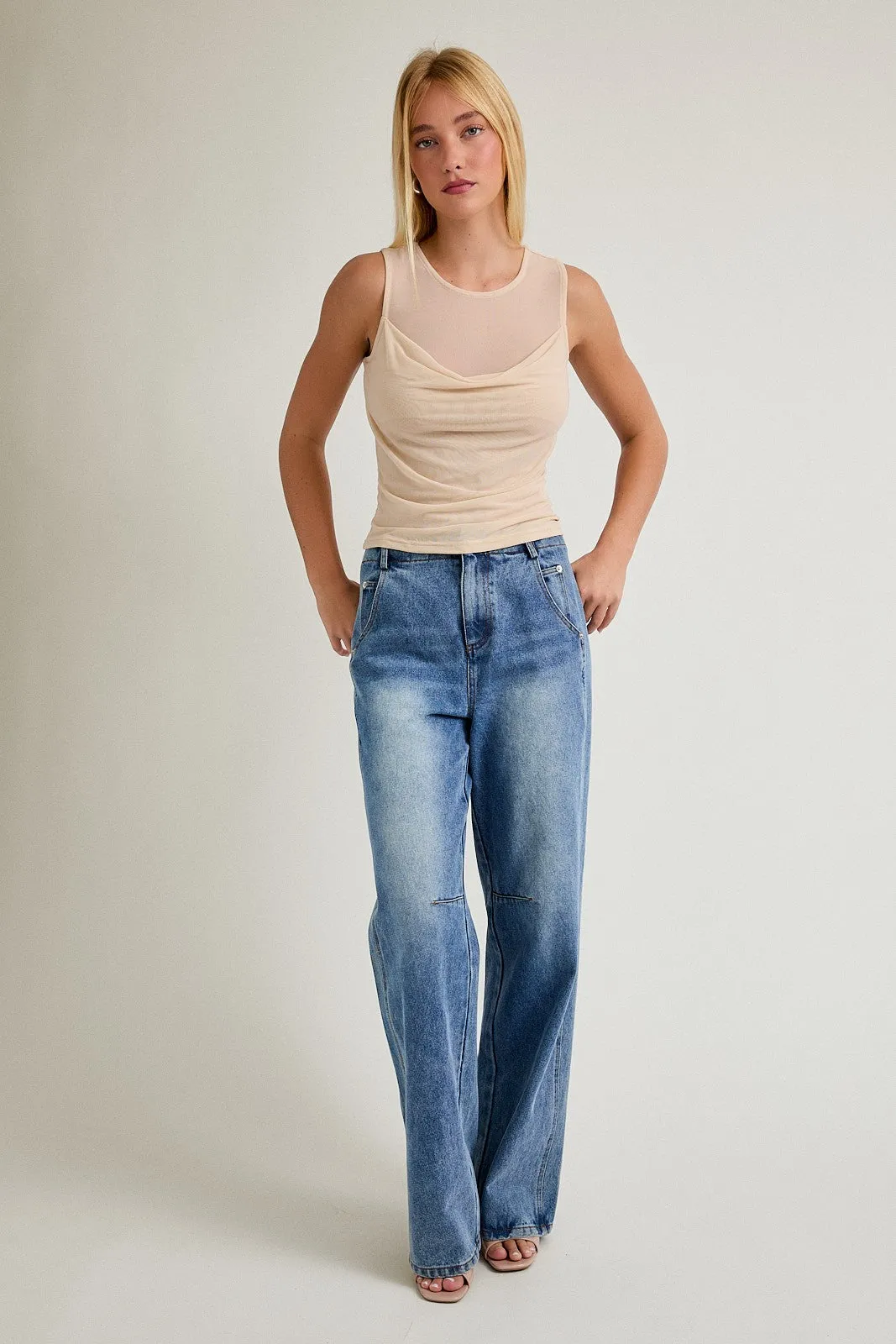 Lea Sleeveless Top, Cream sold by North & Main Clothing Company product image thumbnail 4