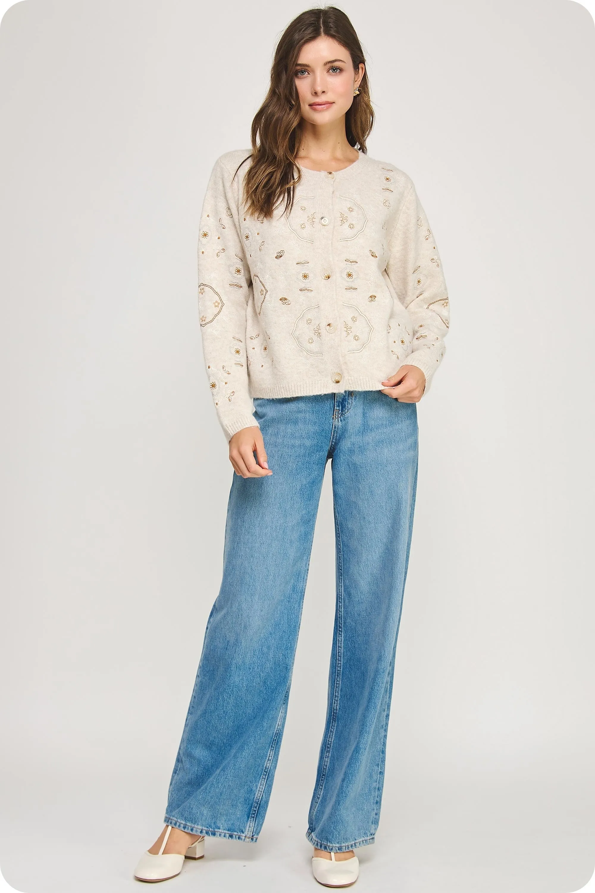 Amber Soft Knit Cardigan, Oatmeal sold by North & Main Clothing Company product image thumbnail 4
