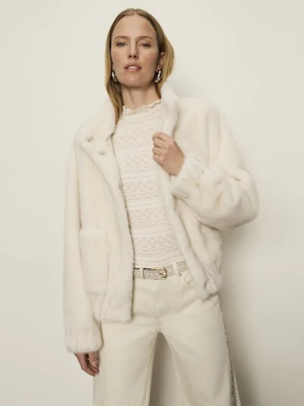 Coco Fur Jacket, Almond Cream | Sanctuary sold by North & Main Clothing Company