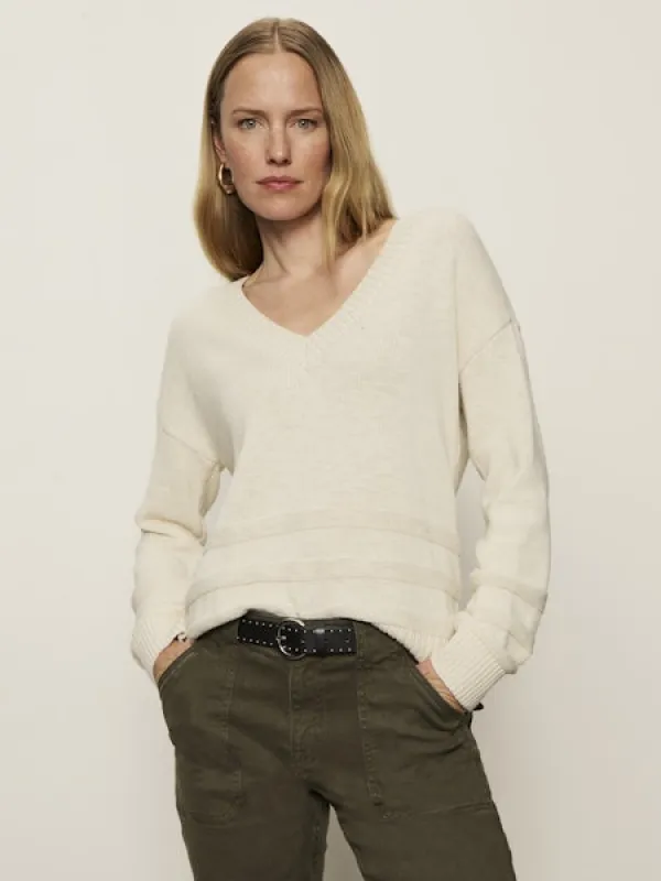 Classic V-Neck Sweater, Chalk | Sanctuary sold by North & Main Clothing Company