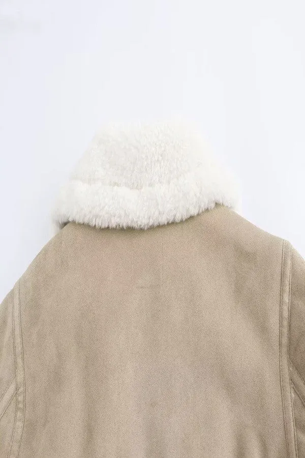 Faux Suede Bomber Jacket, Khaki sold by North & Main Clothing Company product image thumbnail 4