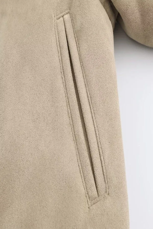 Faux Suede Bomber Jacket, Khaki sold by North & Main Clothing Company product image thumbnail 5