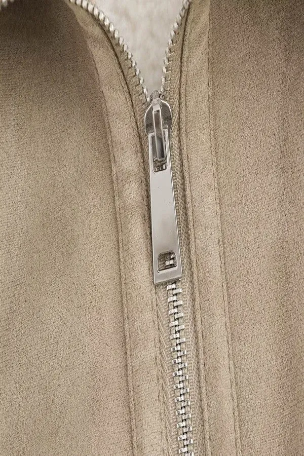 Faux Suede Bomber Jacket, Khaki sold by North & Main Clothing Company product image thumbnail 3