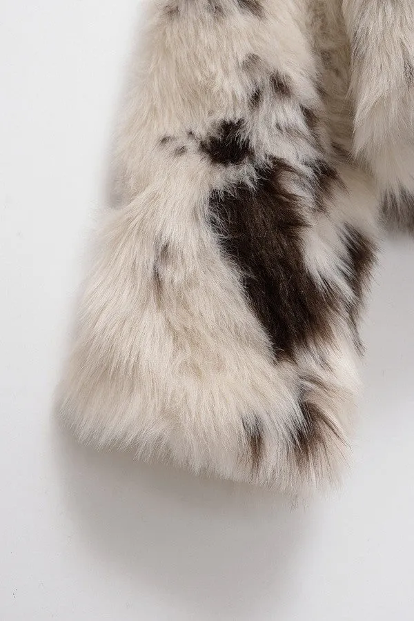 Cow Print Faux Fur Jacket, Brown sold by North & Main Clothing Company product image thumbnail 2