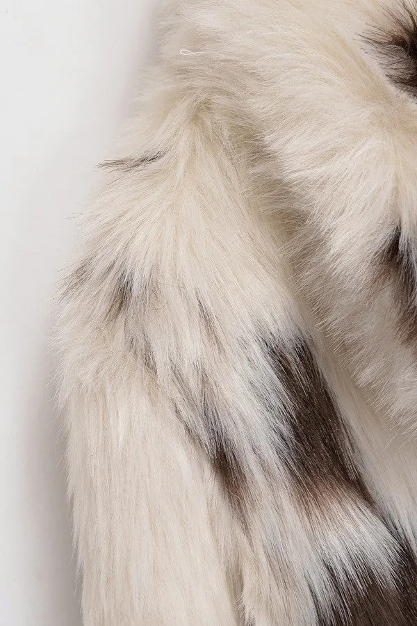Cow Print Faux Fur Jacket, Brown sold by North & Main Clothing Company product image thumbnail 3