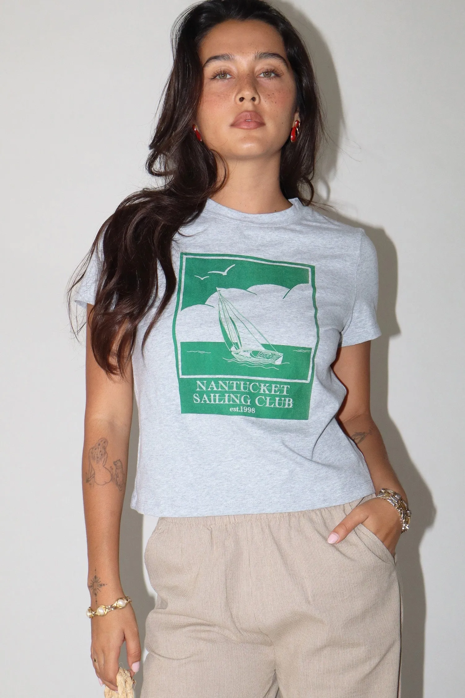 Nantucket Sailing Club Graphic Tee, Heather Grey sold by North & Main Clothing Company product image thumbnail 4