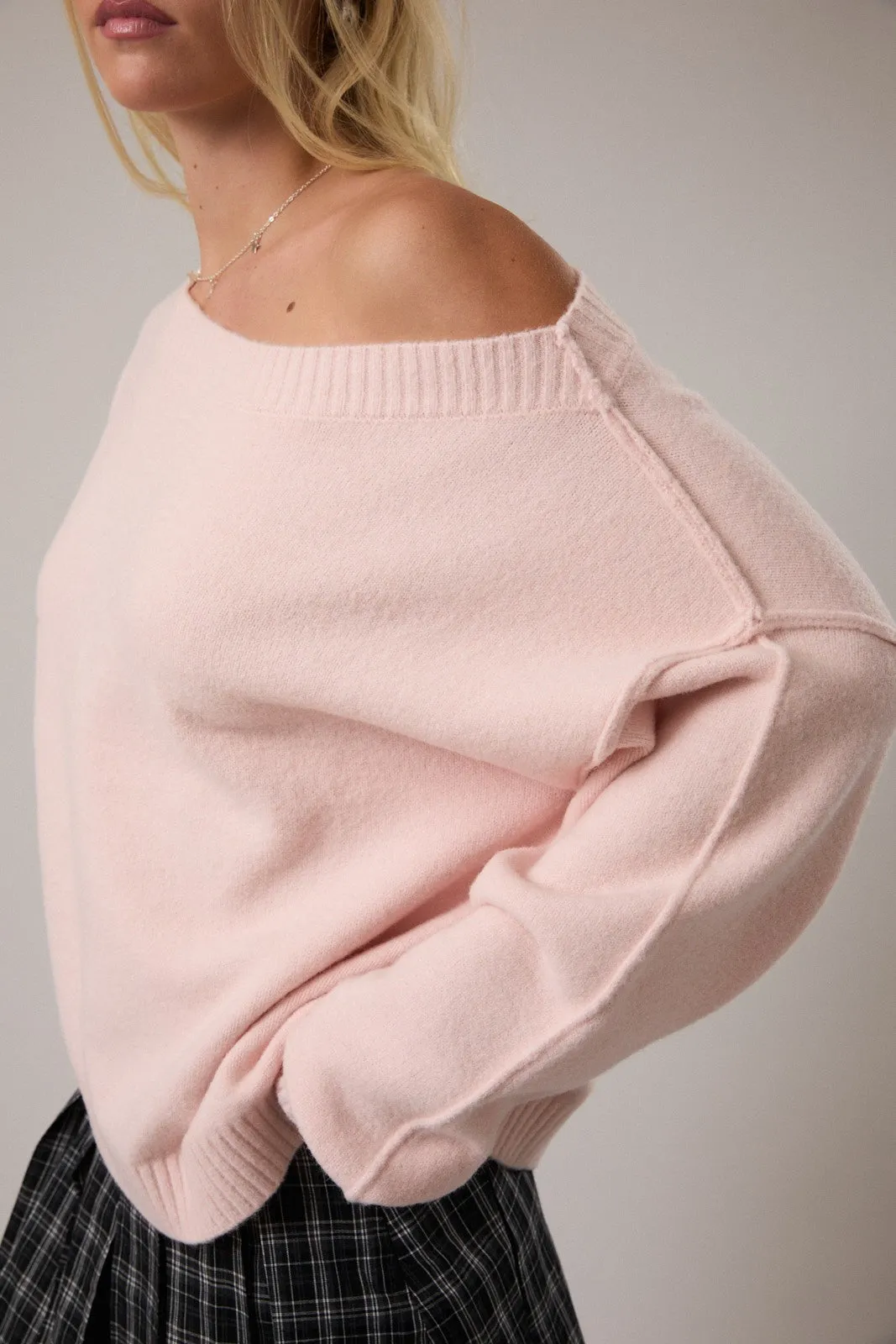 Noelle Boat Neck Sweater, Light Pink sold by North & Main Clothing Company product image thumbnail 4