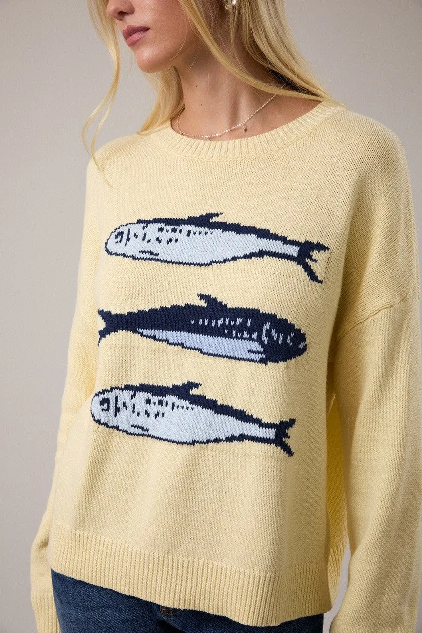 Travel Sardines Sweater Top, Yellow sold by North & Main Clothing Company product image thumbnail 5