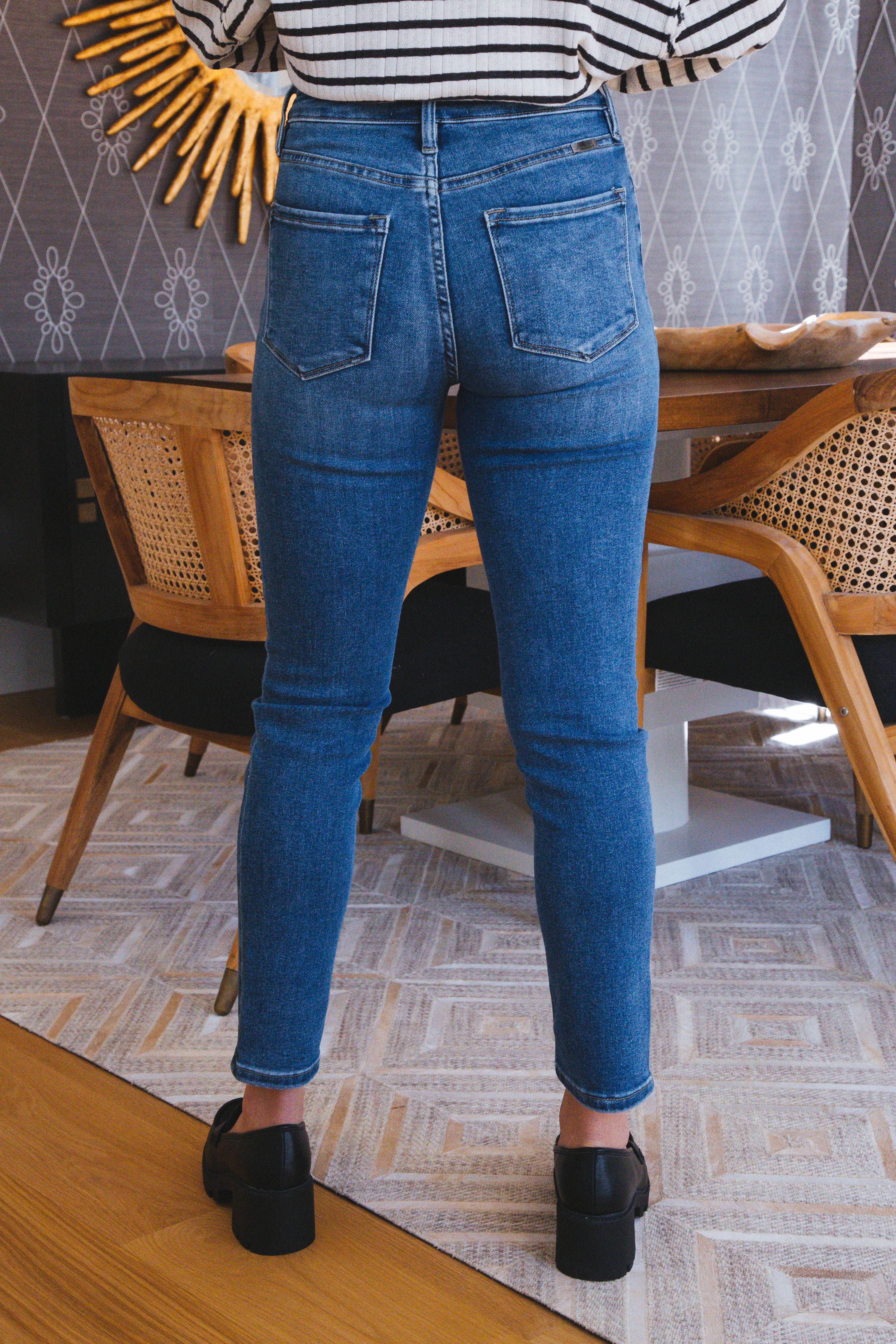 Avalon High Rise Slim Straight Jean, Medium | KanCan sold by North & Main Clothing Company product image thumbnail 3