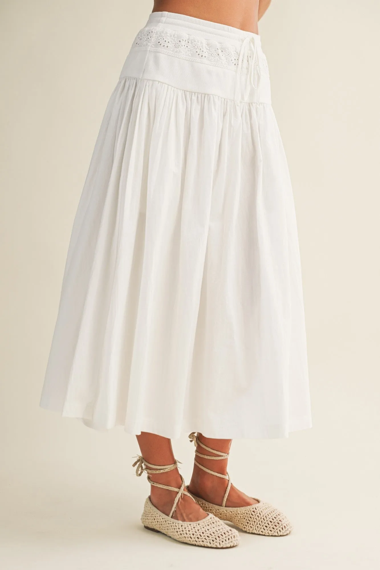 Penny Eyelet Skirt, White sold by North & Main Clothing Company product image thumbnail 4