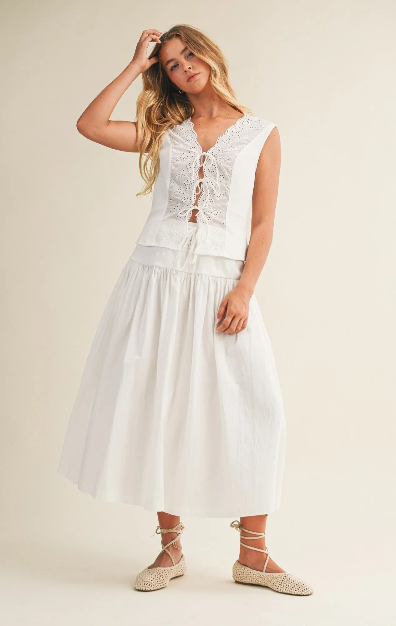 Penny Eyelet Top, Off White sold by North & Main Clothing Company product image thumbnail 2