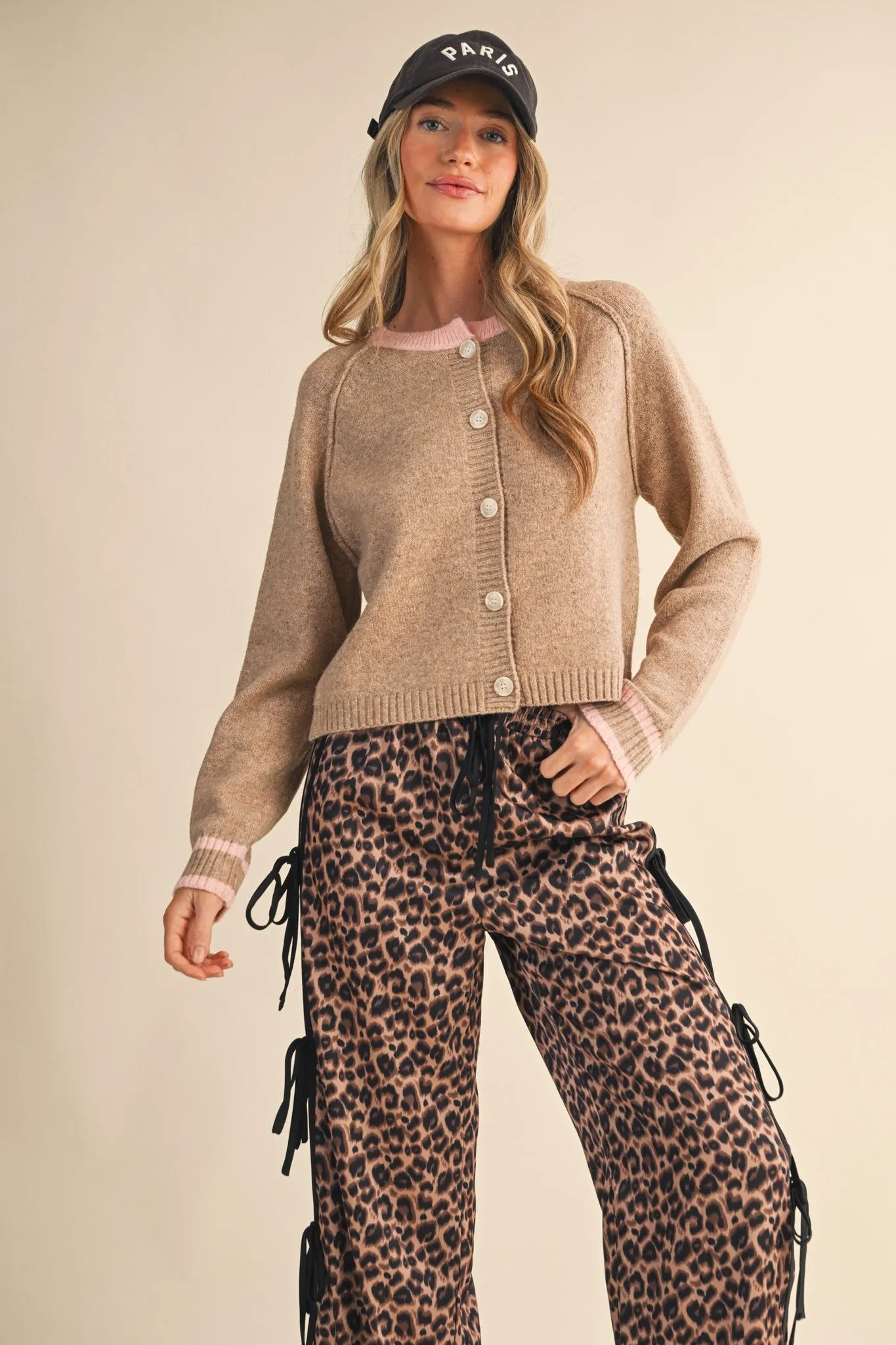 Amelia Sweater Cardigan, Beige Pink sold by North & Main Clothing Company product image thumbnail 2