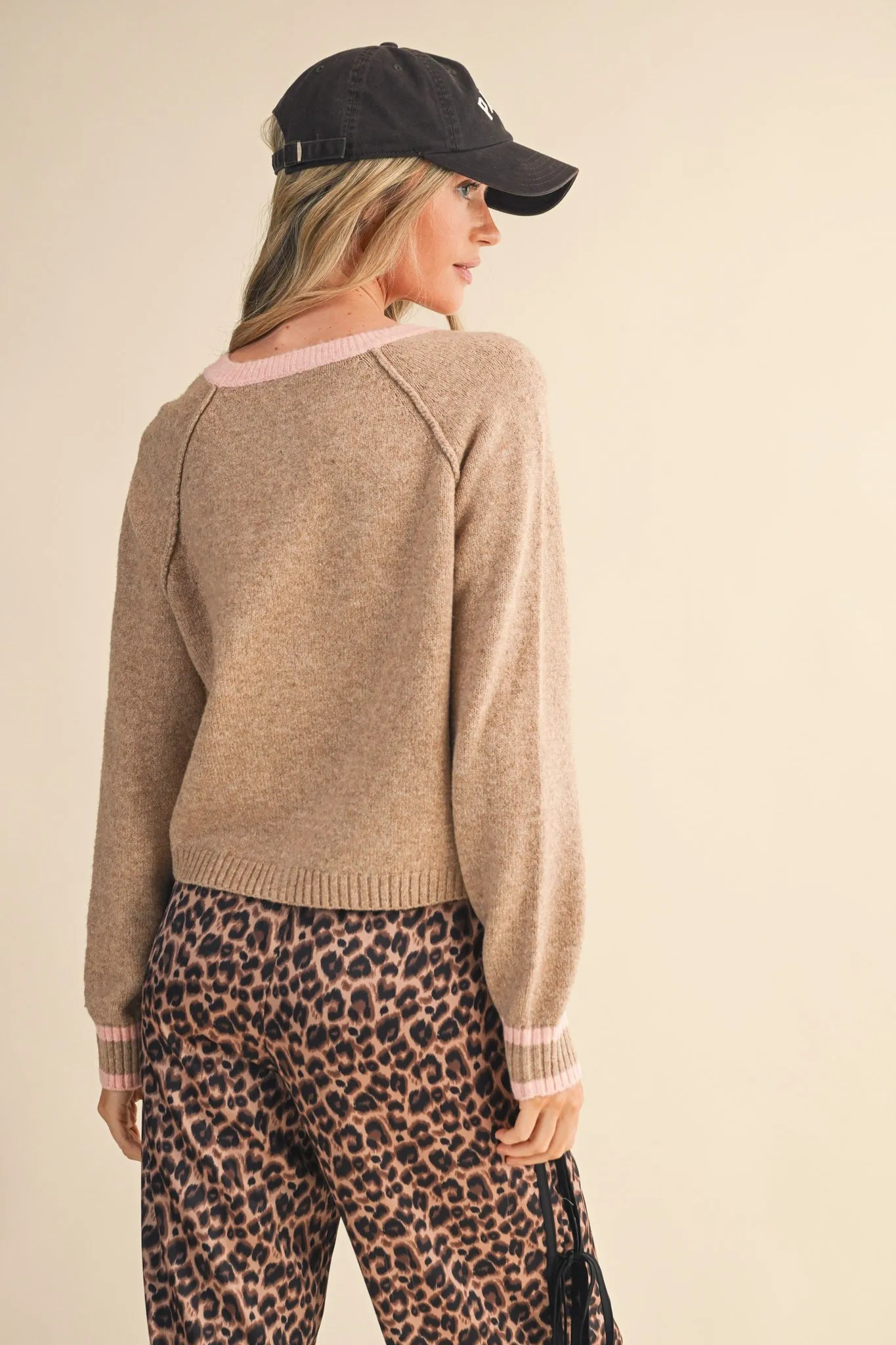 Amelia Sweater Cardigan, Beige Pink sold by North & Main Clothing Company product image thumbnail 3