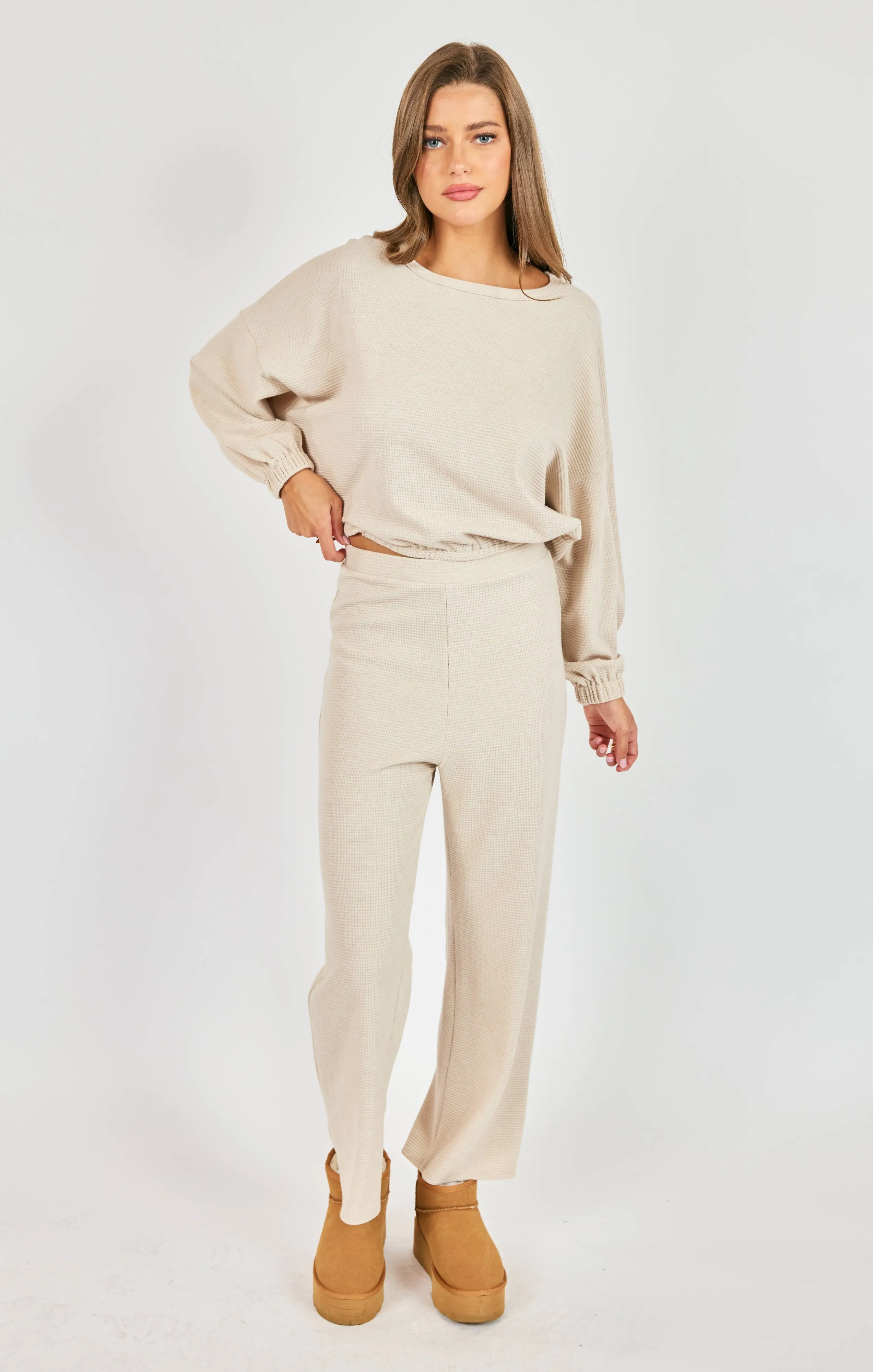 Locket Knit Pants, Oatmeal | Sadie & Sage sold by North & Main Clothing Company product image thumbnail 4