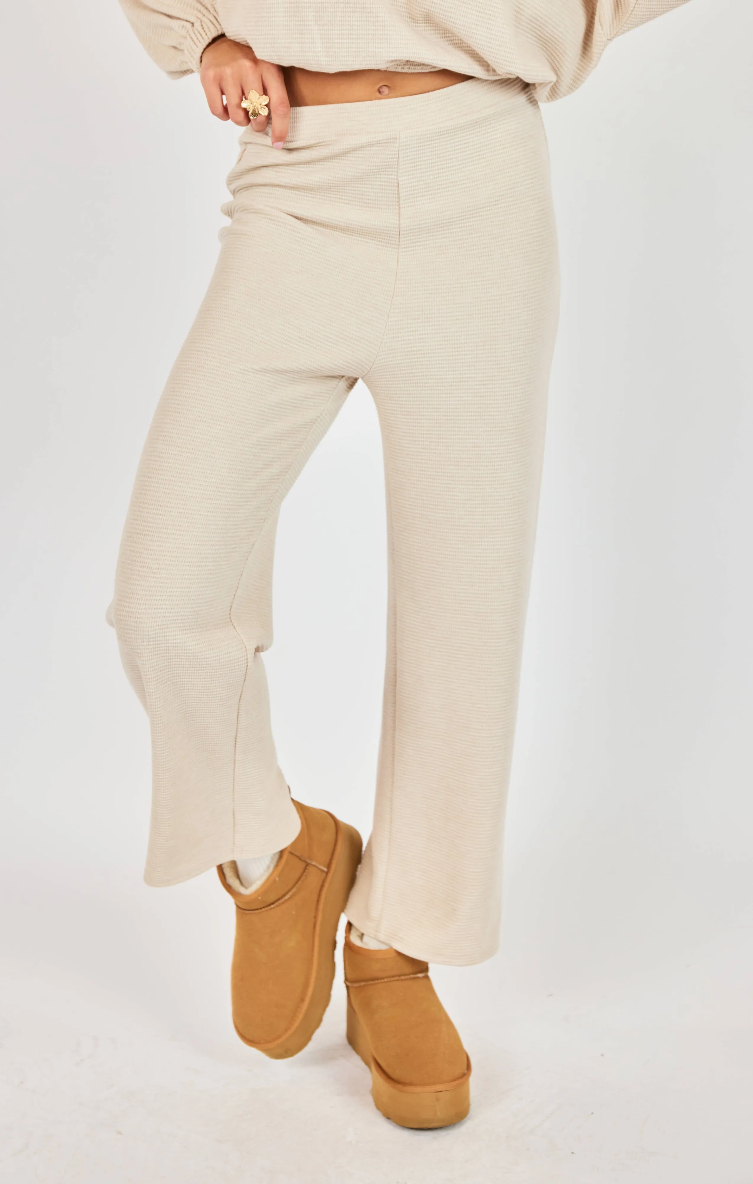 Locket Knit Pants, Oatmeal | Sadie & Sage sold by North & Main Clothing Company