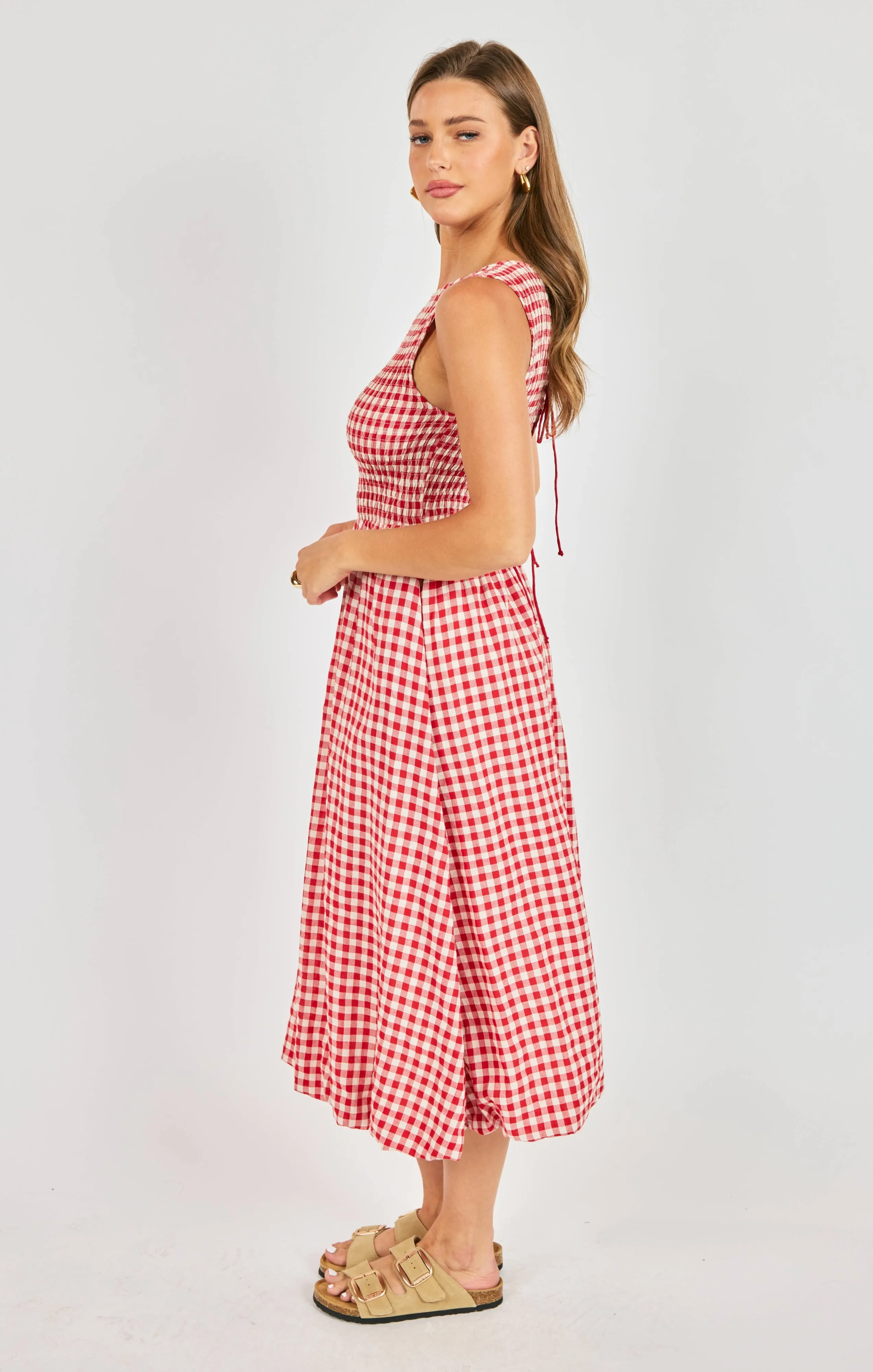 Apple Butter Midi Dress, Red Ivory | Sadie & Sage sold by North & Main Clothing Company product image thumbnail 5