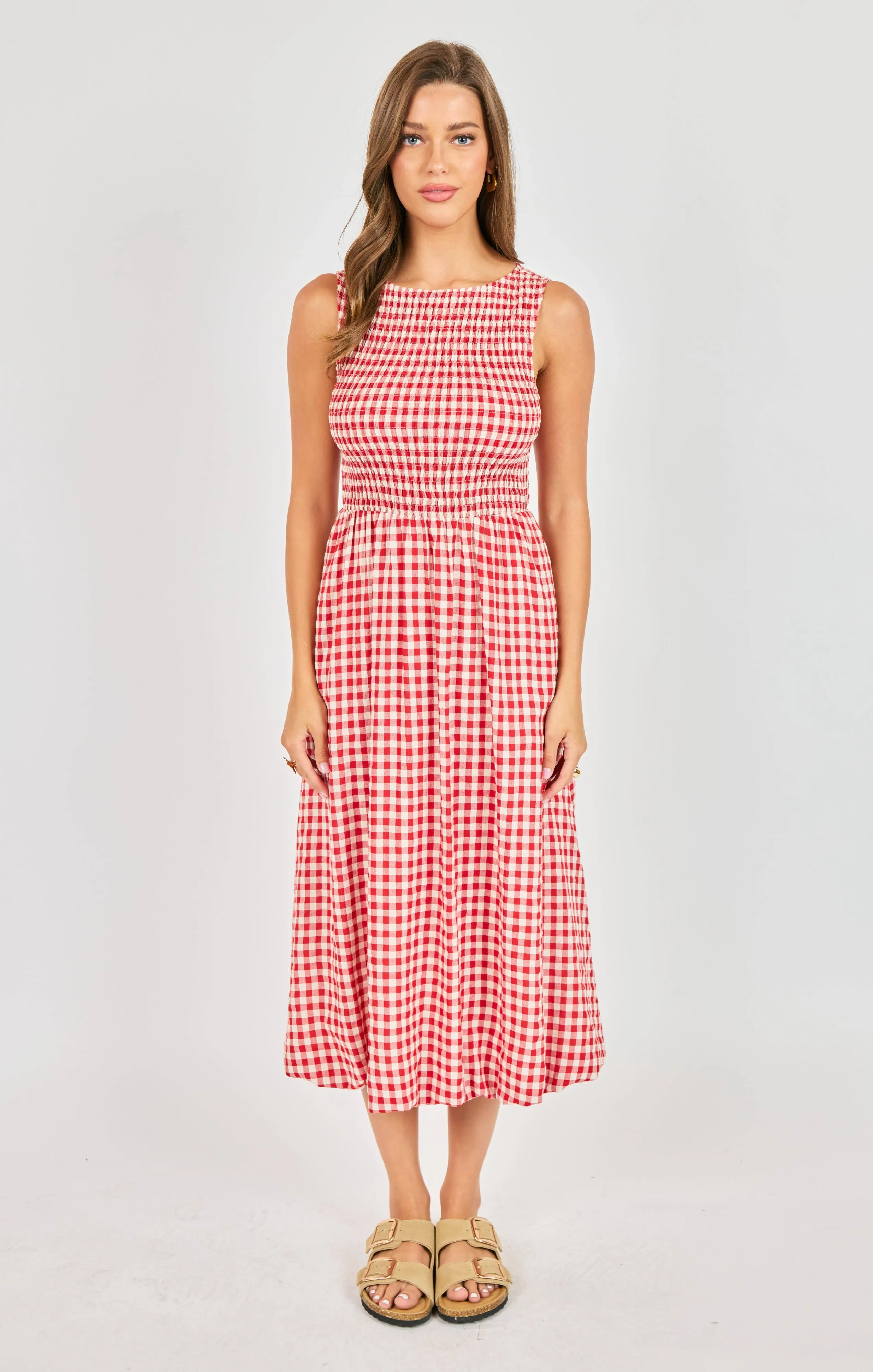 Apple Butter Midi Dress, Red Ivory | Sadie & Sage sold by North & Main Clothing Company product image thumbnail 4