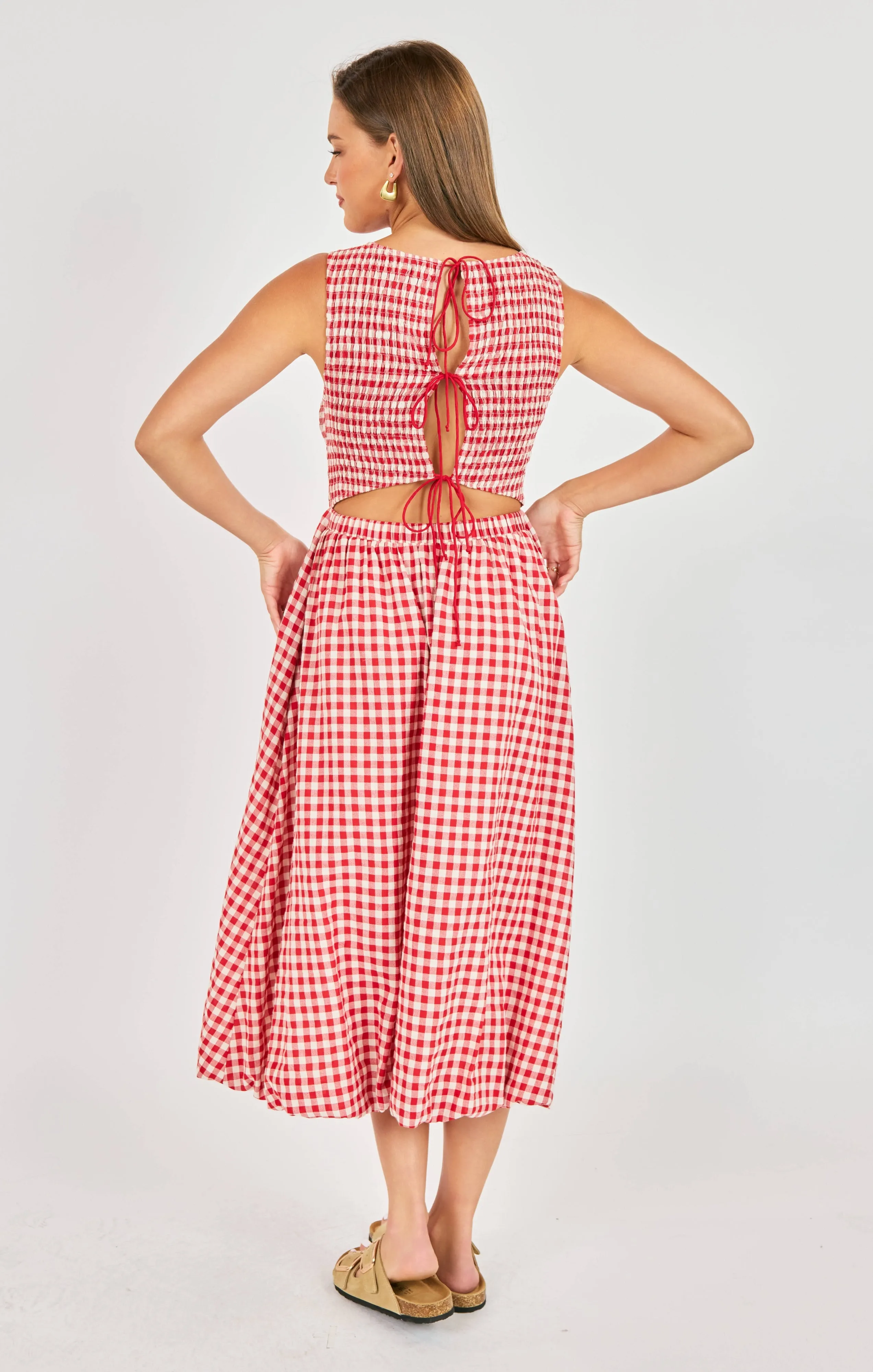 Apple Butter Midi Dress, Red Ivory | Sadie & Sage sold by North & Main Clothing Company product image thumbnail 3