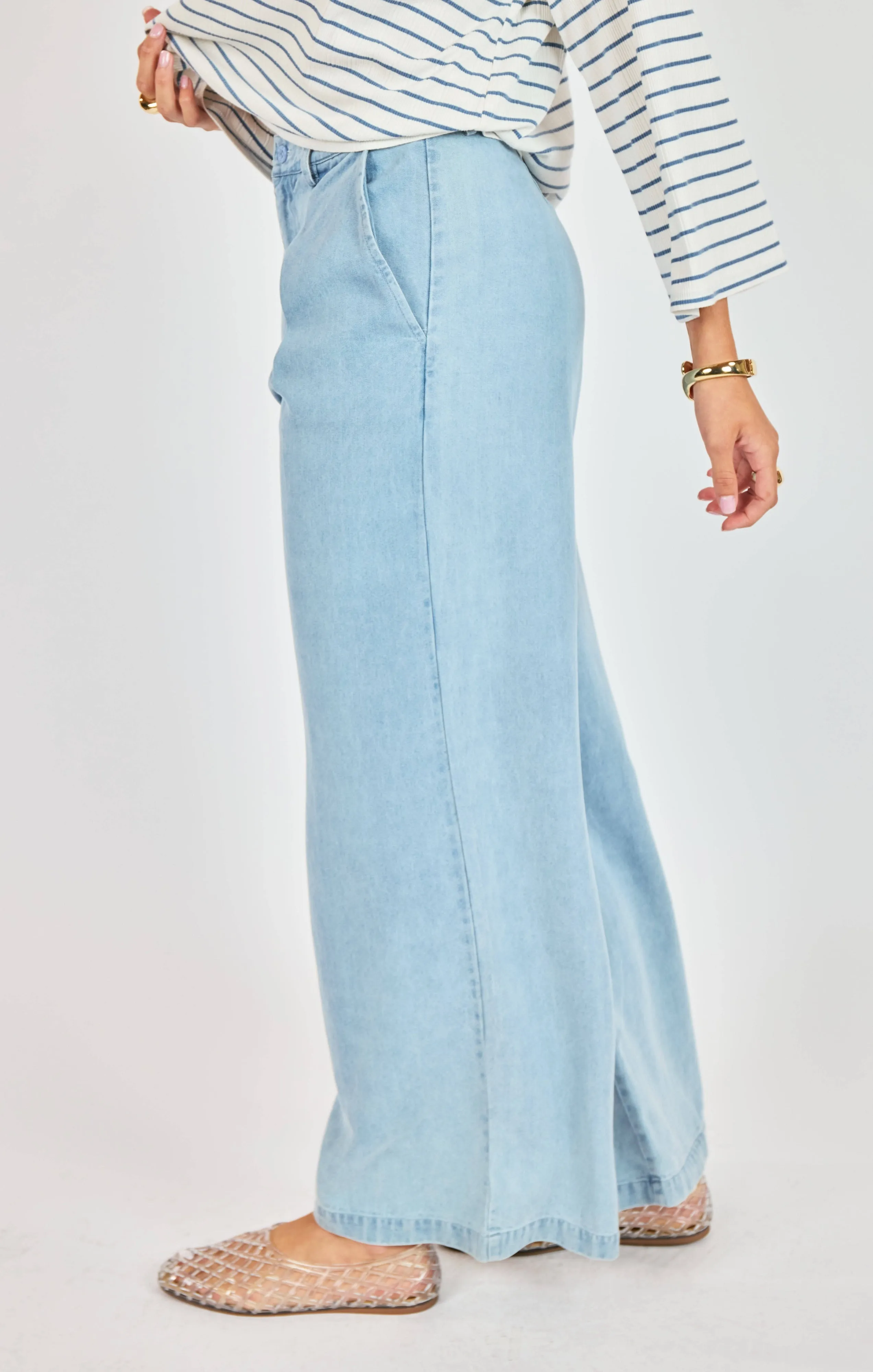 It's Pouring Pants, Light Chambray | Sadie & Sage sold by North & Main Clothing Company product image thumbnail 3