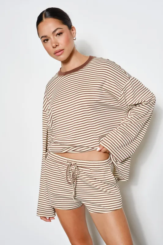 Rory Striped Top, Cream Multi made by Pretty Garbage