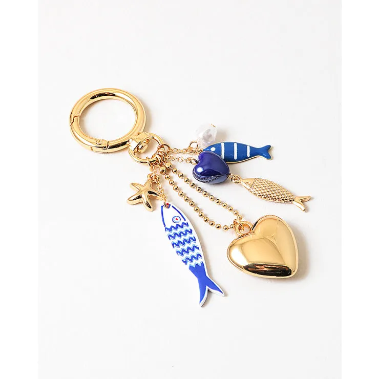 Sardine & Heart Bag Charms, Gold/Blue sold by North & Main Clothing Company product image thumbnail 2
