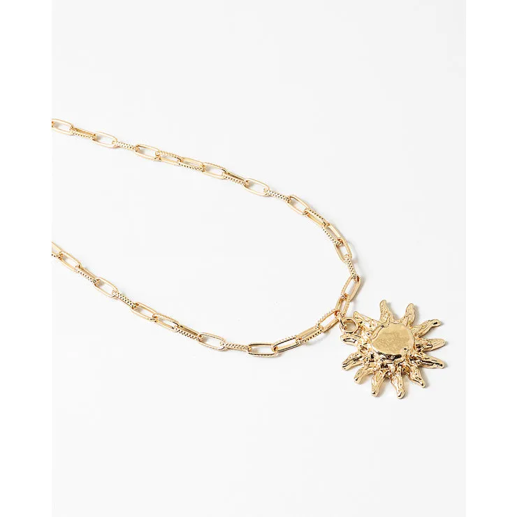 Sun Pendant Chain Necklace, Gold sold by North & Main Clothing Company product image thumbnail 2