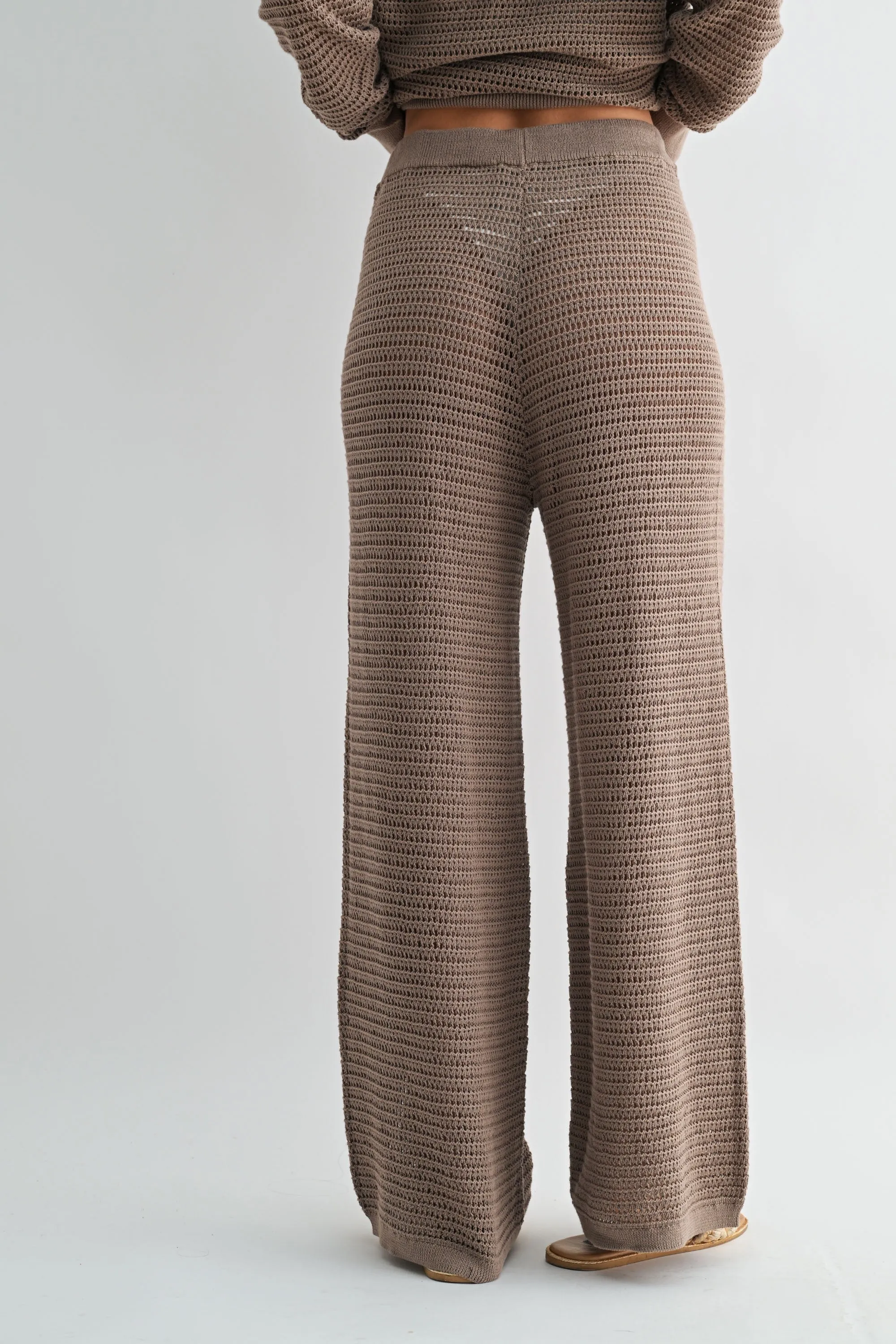 Quinn Crochet Wide Leg Pants, Silken Taupe sold by North & Main Clothing Company product image thumbnail 3