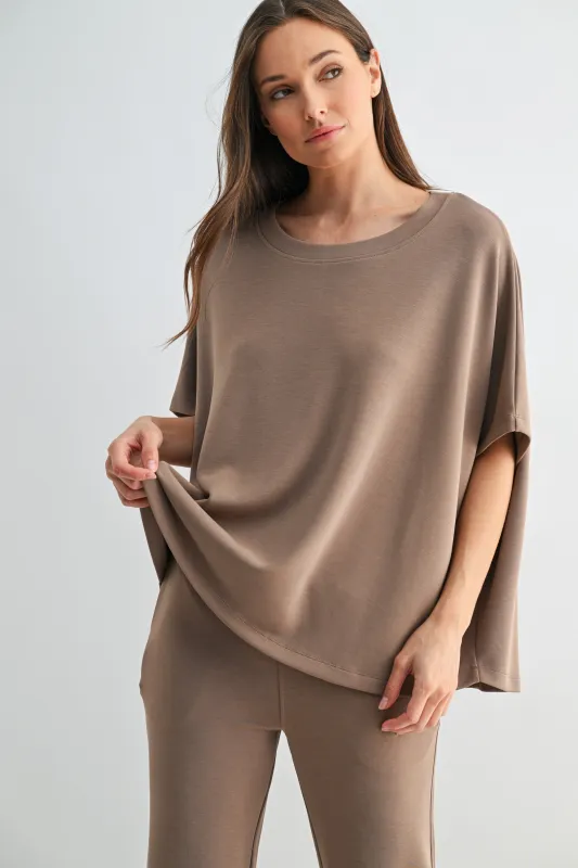 Janie Boatneck Top, Silken Taupe made by Mono B