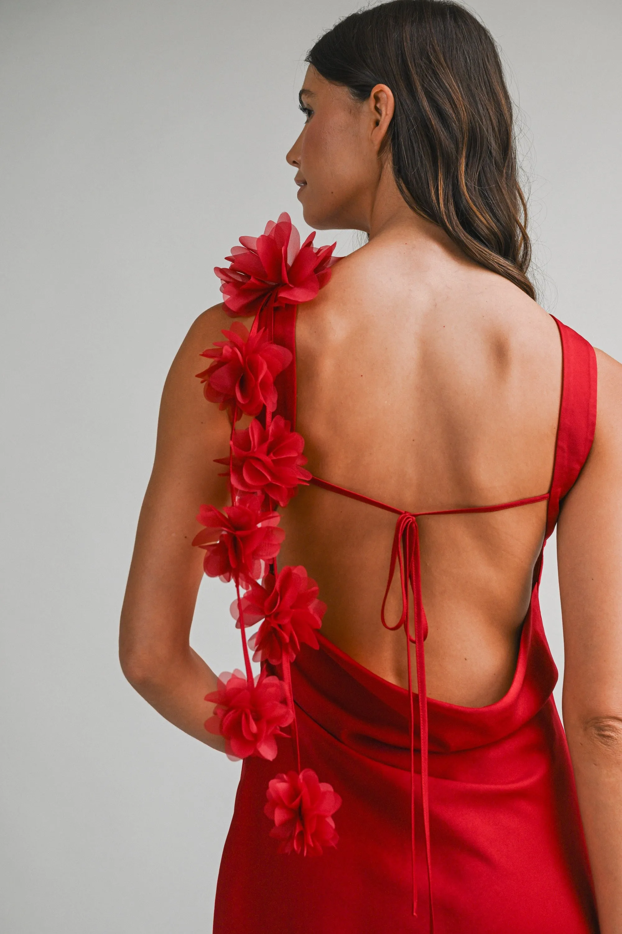 Ruby One Shoulder Mini Dress, Red sold by North & Main Clothing Company product image thumbnail 3