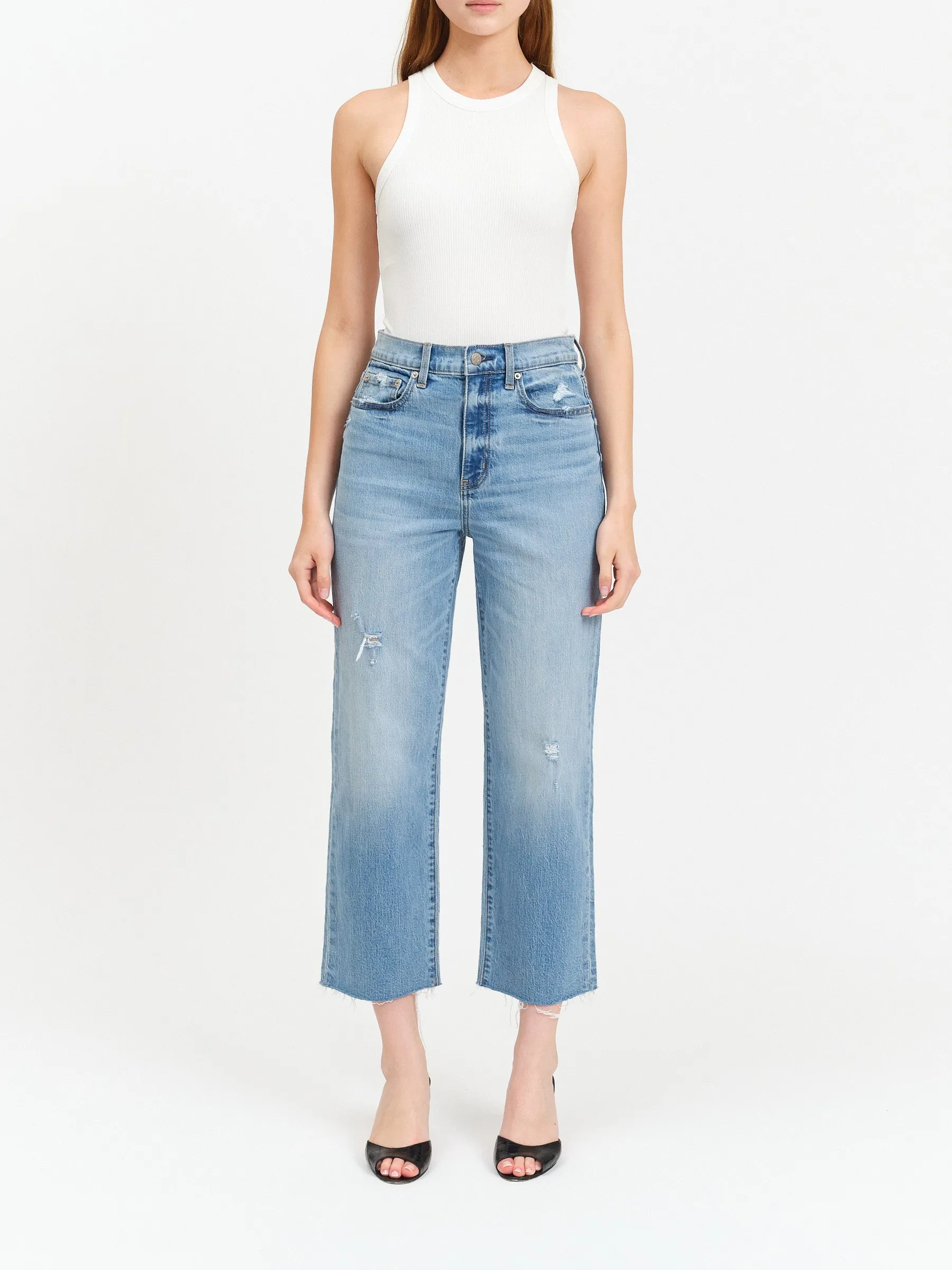 Sundaze Crop High Rise Straight Jean, Marina Vintage | Daze sold by North & Main Clothing Company
