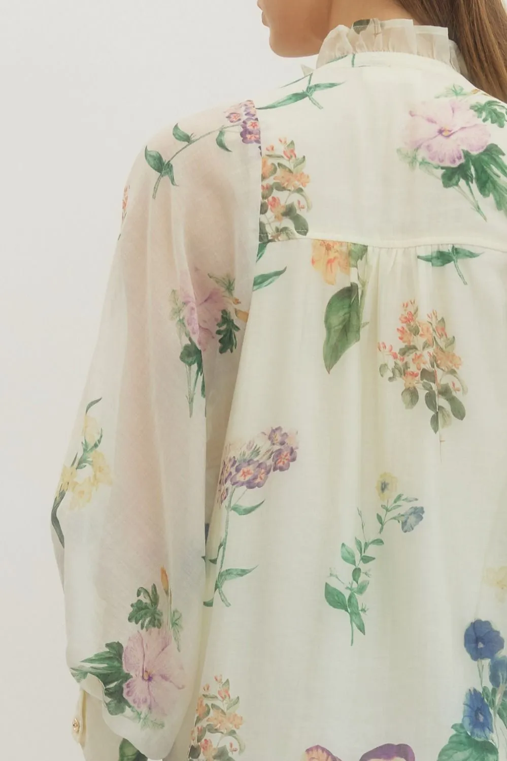 Raya Button Down Blouse, Cream sold by North & Main Clothing Company product image thumbnail 5