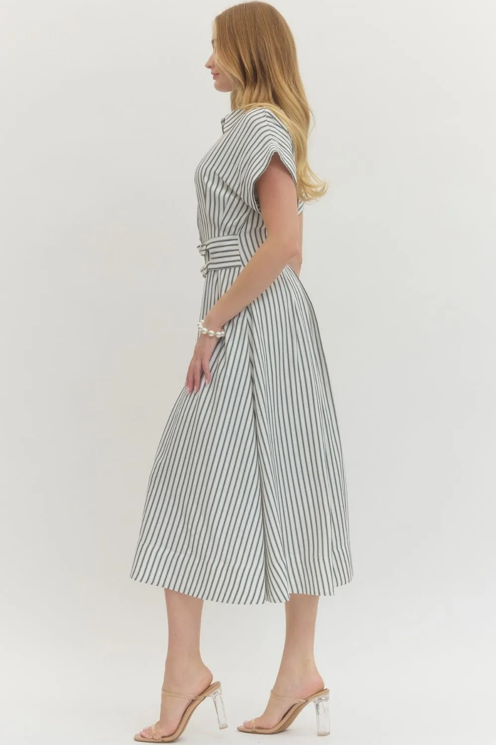 Molly Striped Midi Dress, Off White sold by North & Main Clothing Company product image thumbnail 4