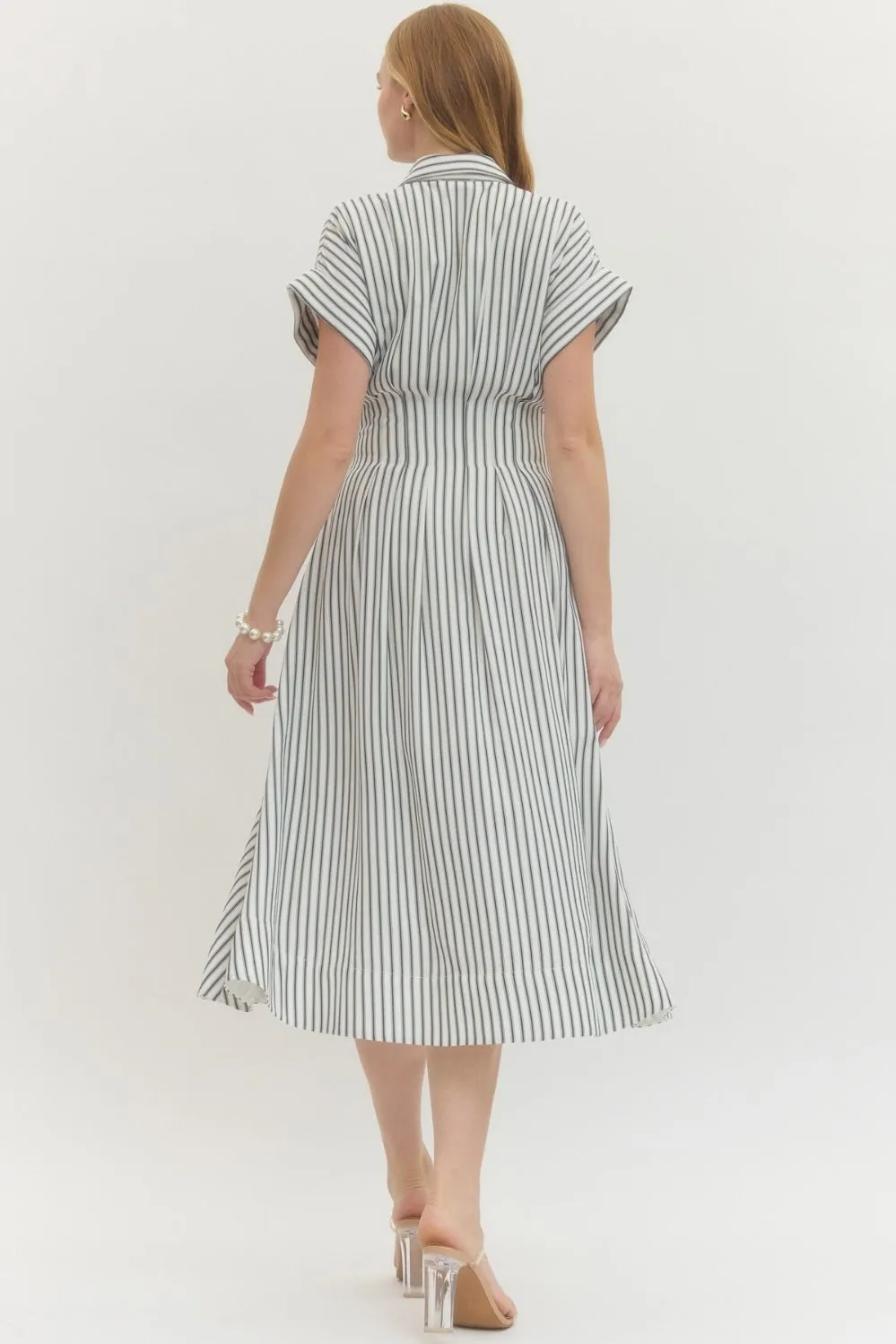 Molly Striped Midi Dress, Off White sold by North & Main Clothing Company product image thumbnail 5