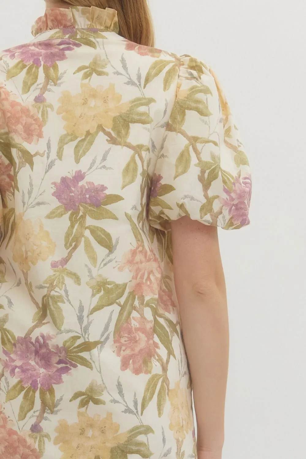Abigail Floral Midi Dress, Ecru sold by North & Main Clothing Company product image thumbnail 3