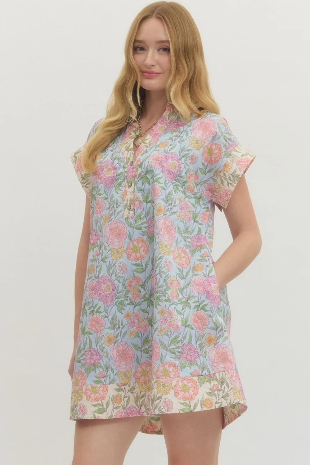Chloe Printed Dress, Light Blue sold by North & Main Clothing Company product image thumbnail 2