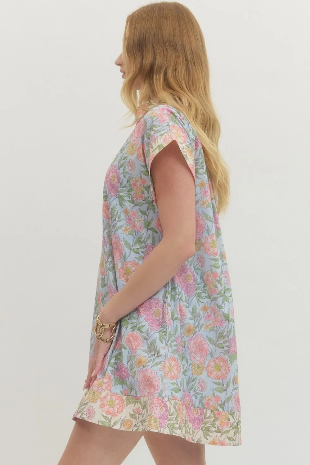 Chloe Printed Dress, Light Blue sold by North & Main Clothing Company product image thumbnail 4