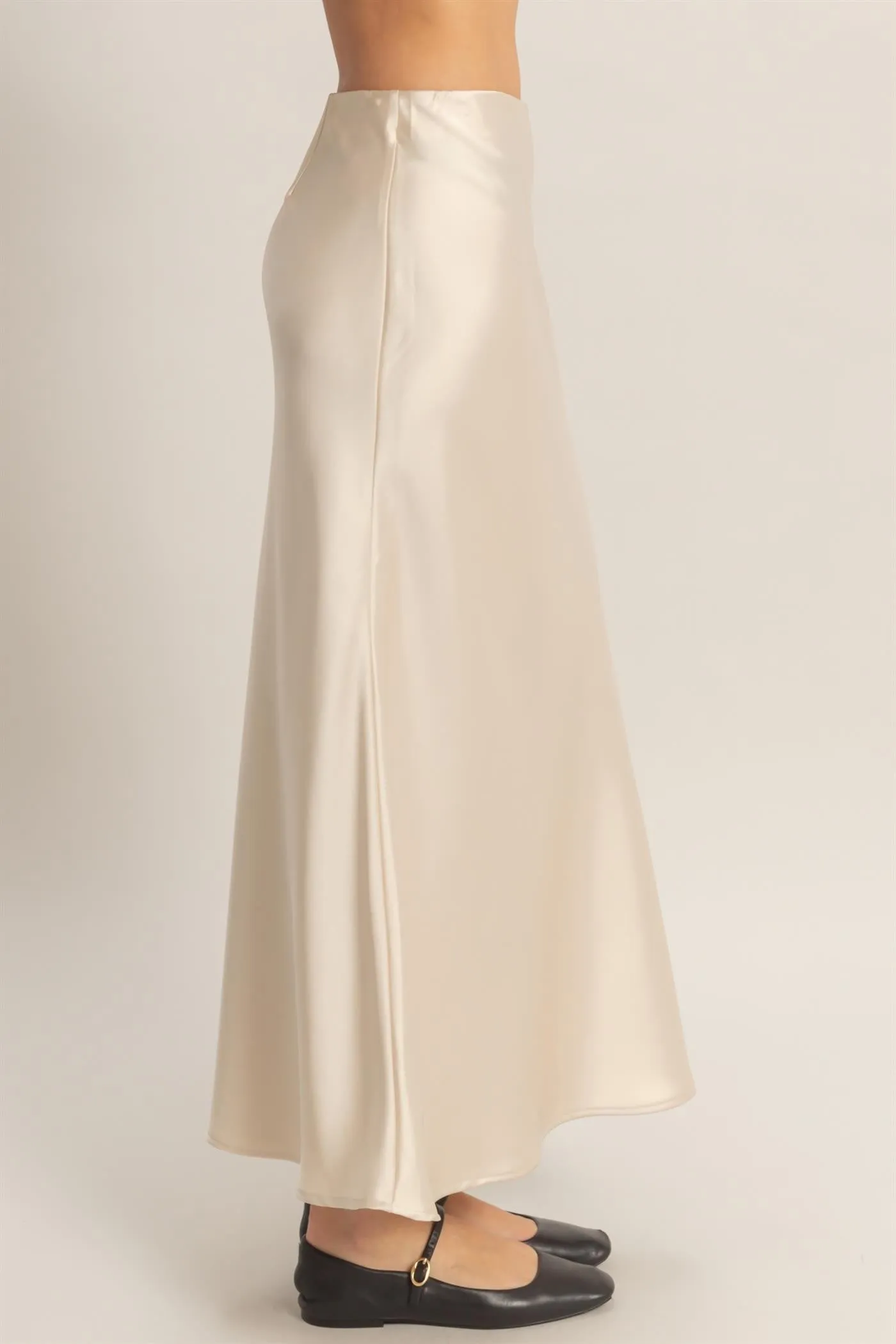 Sophie Satin Midi Skirt, Alpaca sold by North & Main Clothing Company product image thumbnail 3