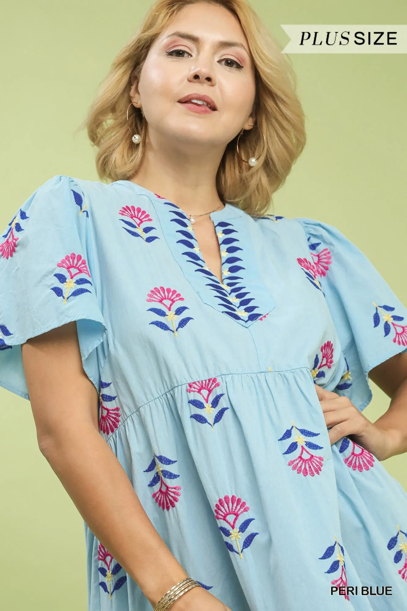 Sandy Embroidered Midi Dress, Peri Blue | Plus Size sold by North & Main Clothing Company product image thumbnail 4